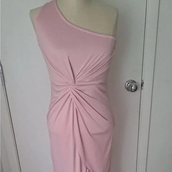 ChicMe Pink Asymmetrical Ruffled Midi Dress - Picture 2 of 4